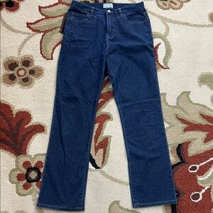 Classic Blue Denim Petite Straight Leg Jeans